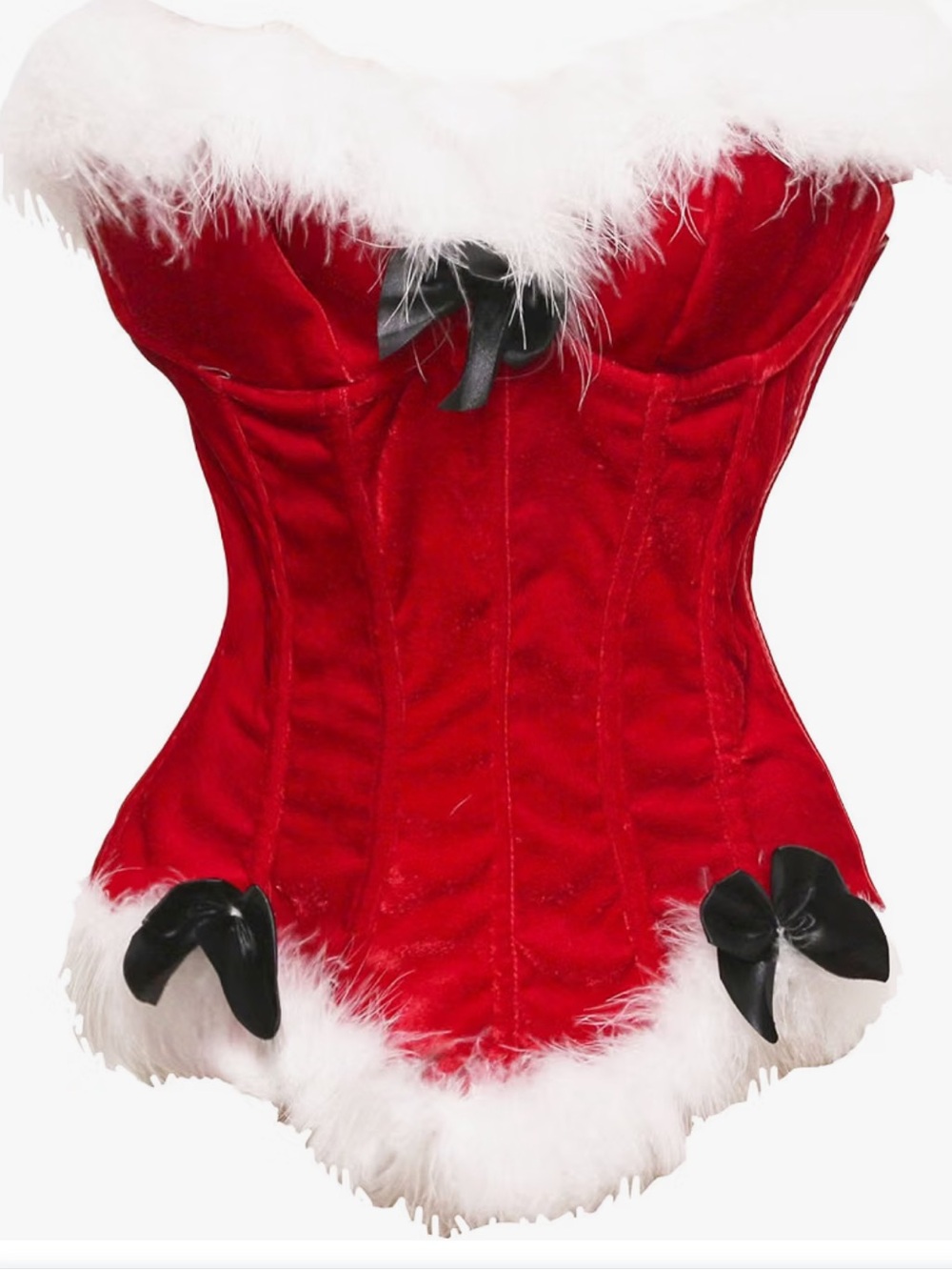 Sexy Christmas Mrs. Claus Costume Bustier Corset Top